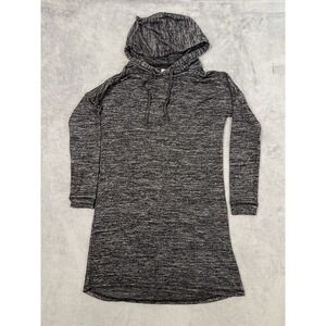 Nicole Miller Dress Womens Small Black Heathered Sweater Dress Hoodie Stretch